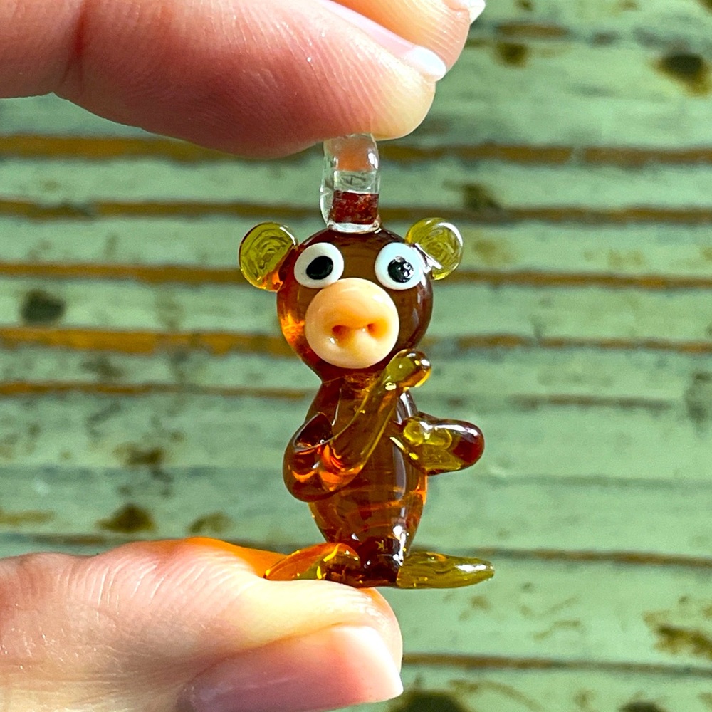 Murano Glass Animal Monkey Pendants